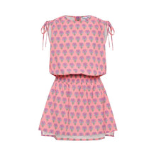 Load image into Gallery viewer, Pleat Helen Dress Coral Block Print