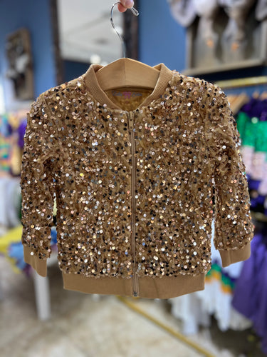 Mommy and Me All Gold Sequin Jacket