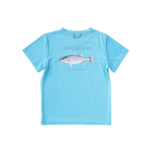 Performance Tee Ethereal Blue Atlantic Striped Bass