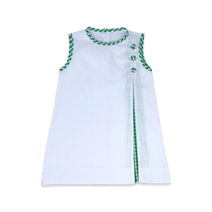 Phoebe Dress White and Augusta Green