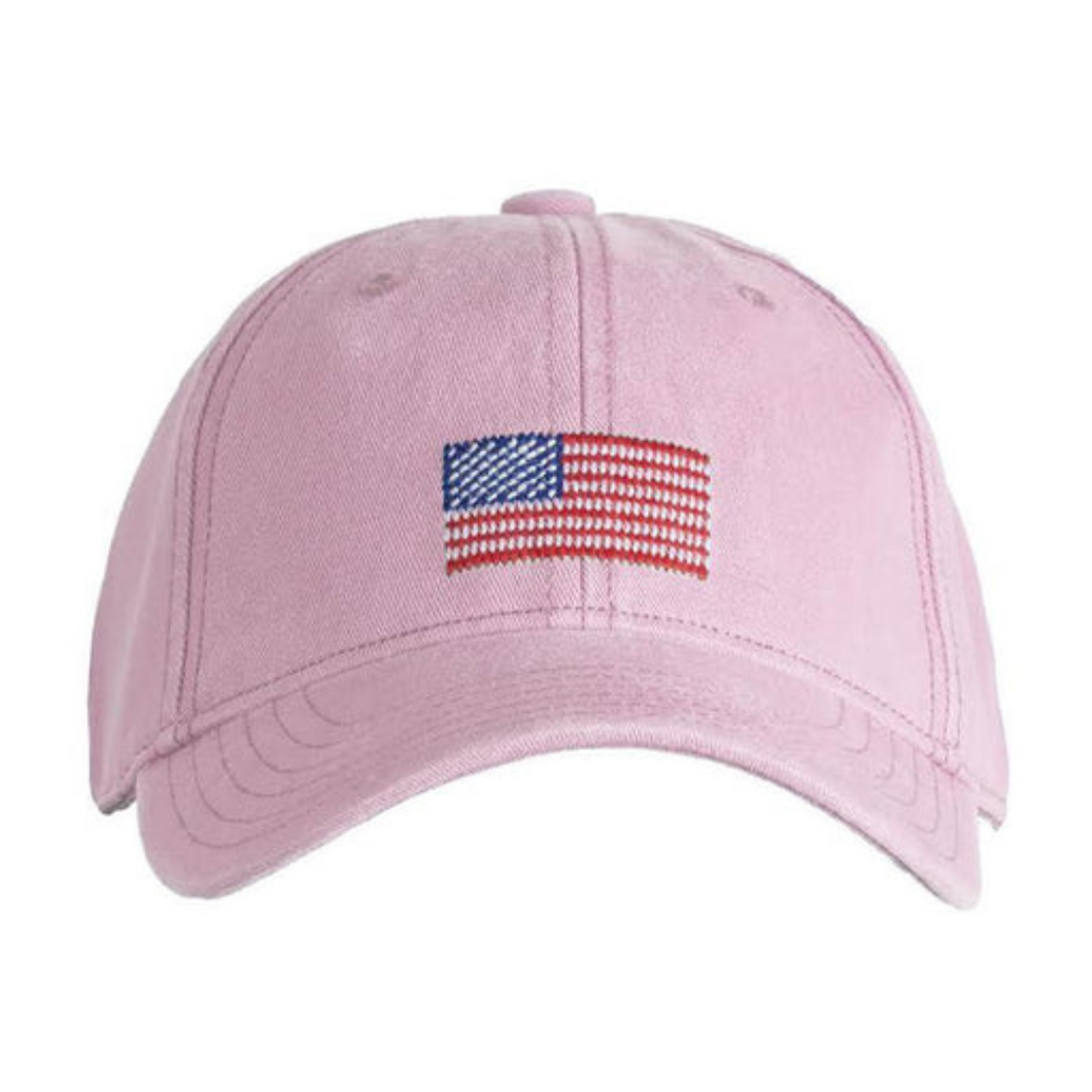 Baseball Cap American Flag on Light Pink