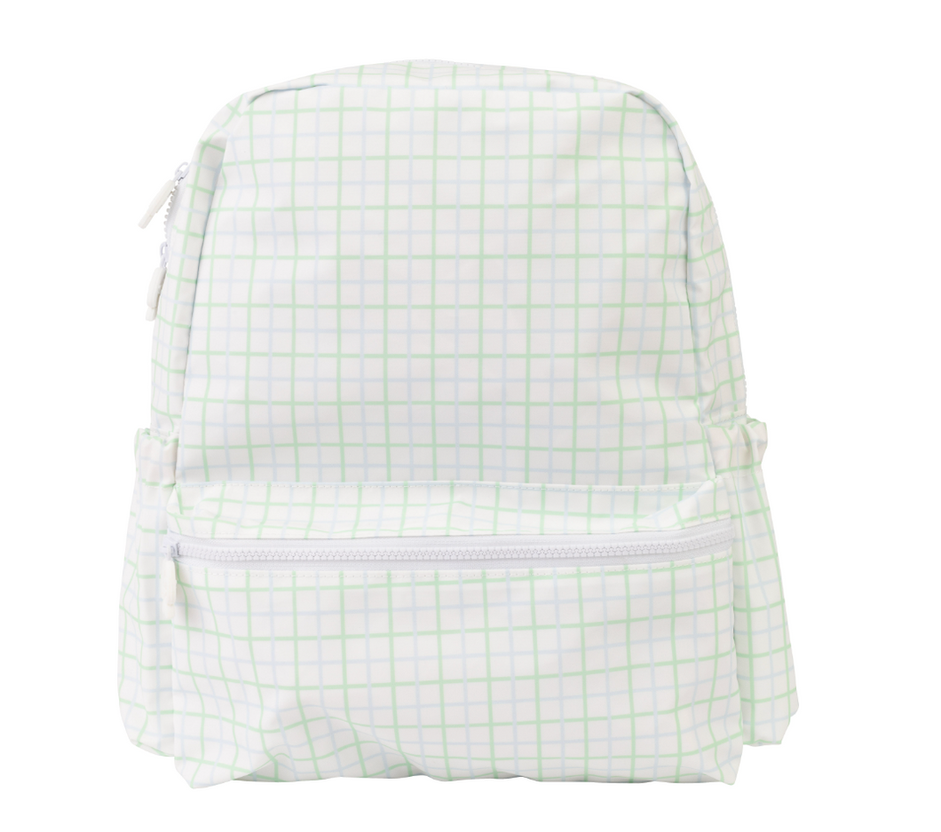 The Backpack Small Blue & Green Windowpane