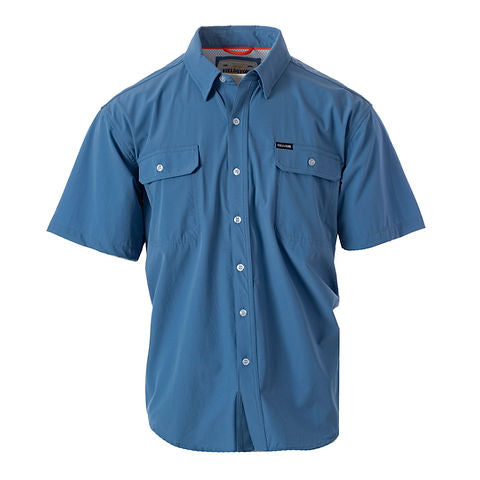 Button Down Shirt SS Sportsman Blue Solid