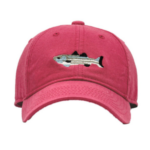 Baseball Cap Striped Bass on Weathered Red
