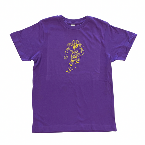 Purple and Gold Football Player Tee