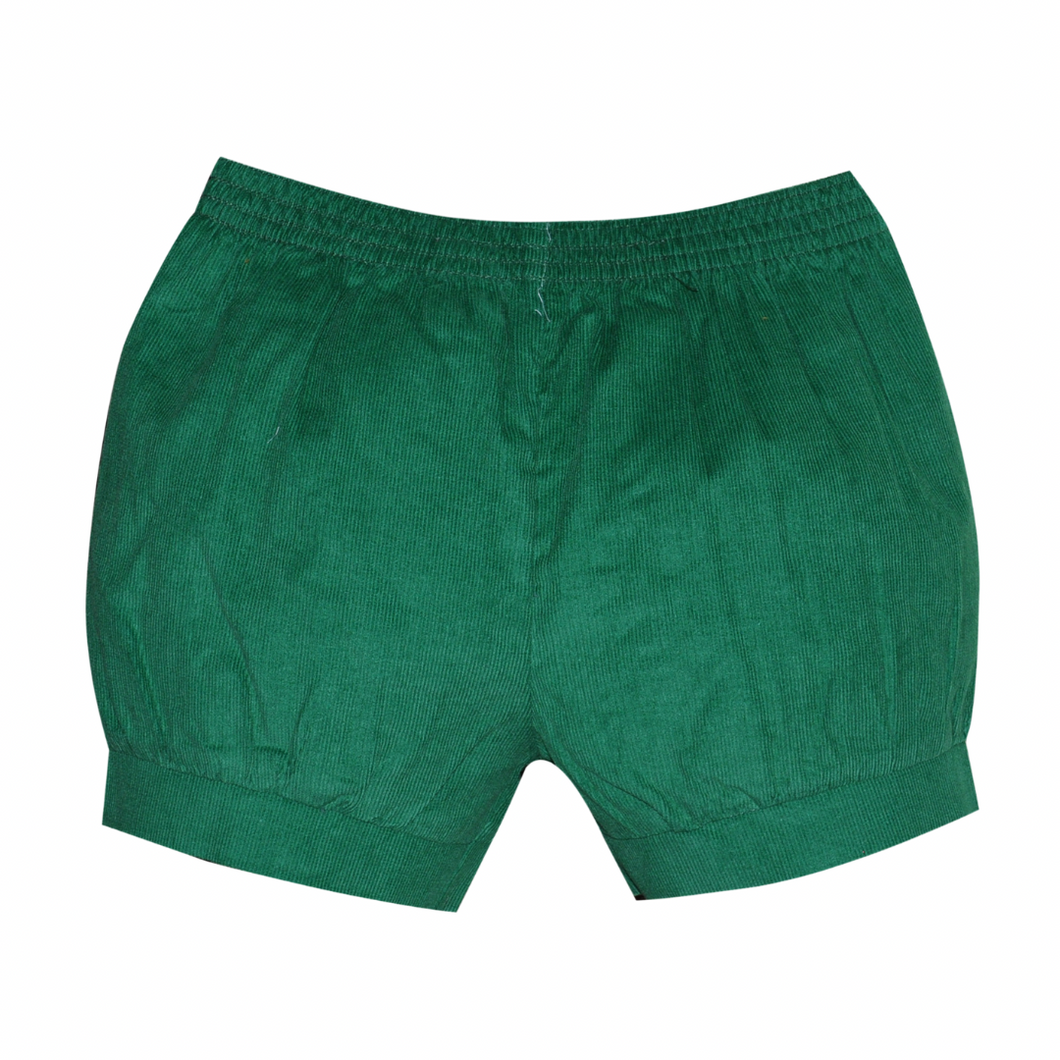 Kelly Green Cord Banded Shorts