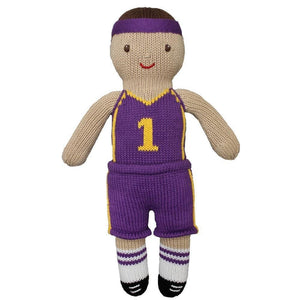 Basketball Player Doll Purple/Gold 12"