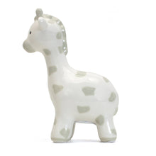 Load image into Gallery viewer, Gray Spotted Giraffe Coin Bank