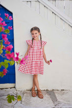 Load image into Gallery viewer, Positano Dress Raspberry Scallop