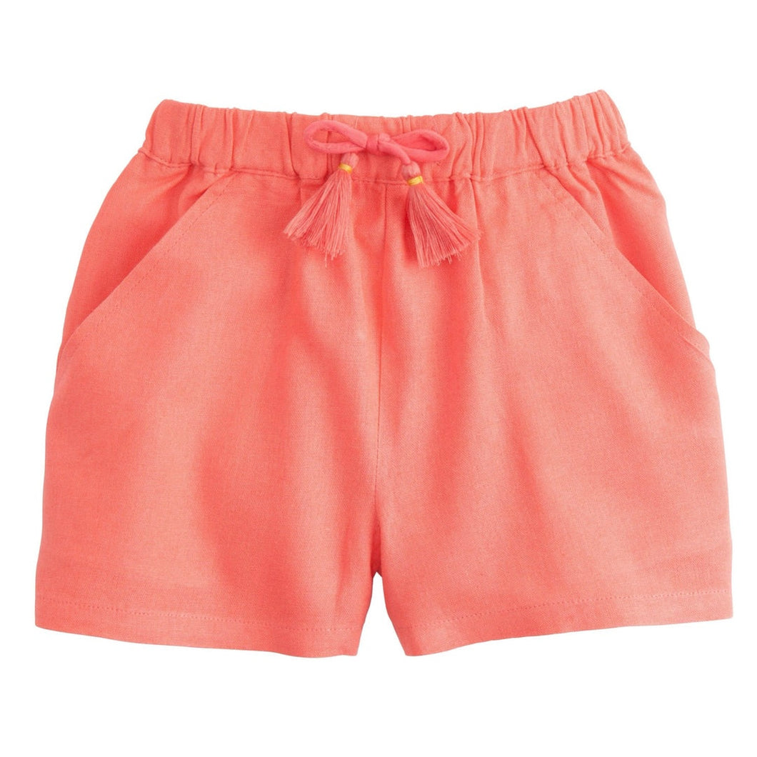 Basic Shorts Coral Linen