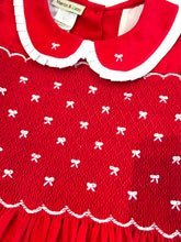 Load image into Gallery viewer, Bows Red Cord Smocked Dress