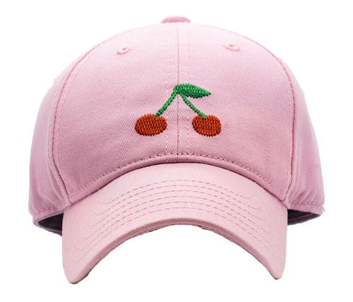 Baseball Cap Cherries on Light Pink