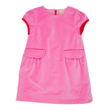 Load image into Gallery viewer, Betts Bow Dress Hamptons Hot Pink Velveteen