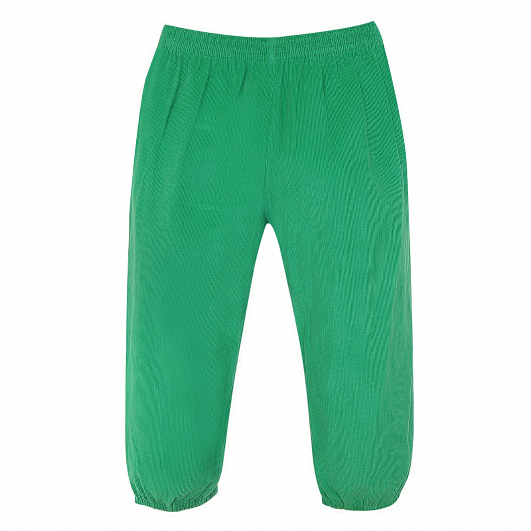 Kelly Green Cord Elastic Pants