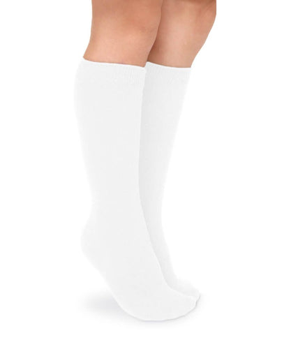 Cotton Knee High Socks White (2pk)