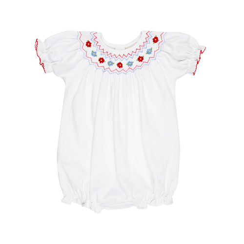 Sandy Smocked Bubble White Floral