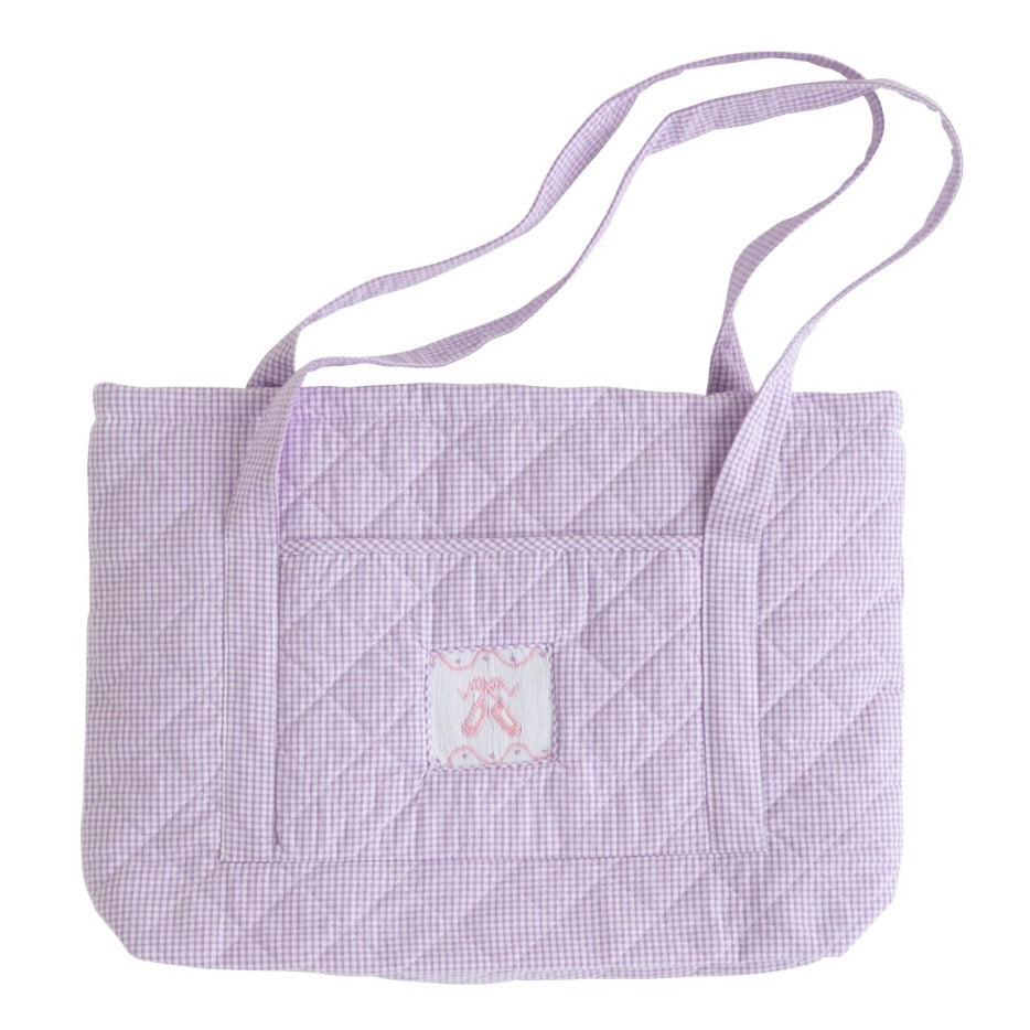 Quilted Luggage Tote Purple Ballet Slipper