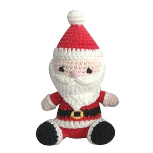 Crochet Rattle 4” Santa
