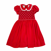 Load image into Gallery viewer, Bows Red Cord Smocked Dress