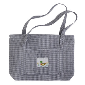 Quilted Luggage Tote Navy Mallard