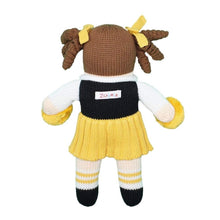 Load image into Gallery viewer, Cheerleader Doll Black/Gold 12&quot;