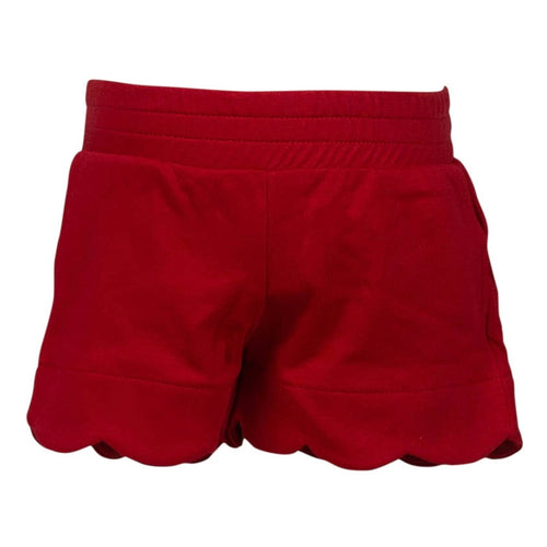 Scallop Pima Shorts Red