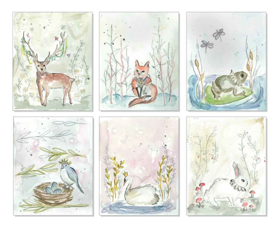 Whimsical Nursery Prints (Fox, Frog, Deer)