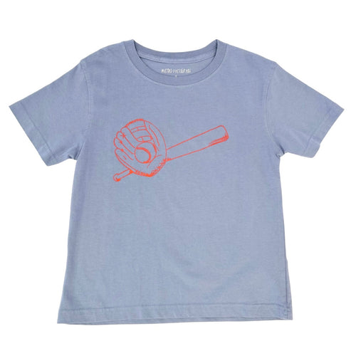 Gray Blue Baseball T-Shirt