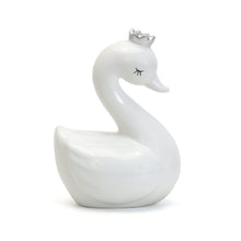 Load image into Gallery viewer, White Swan w/ Silver Crown Coin Bank