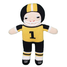 Load image into Gallery viewer, Football Player Doll Black/Gold 12&quot;